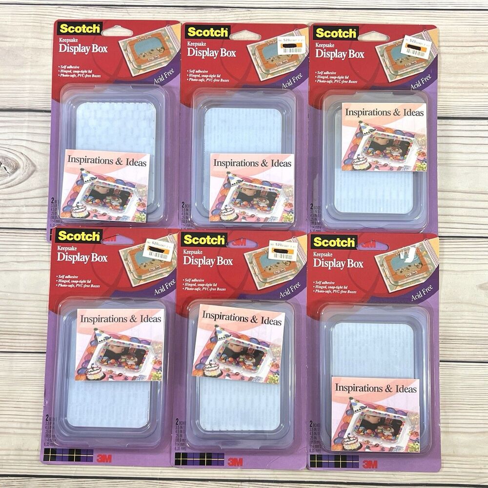Scotch 3M Keepsake Display Boxes Lot of 12 (6 Packs) Acid Free Clear Scrapbook